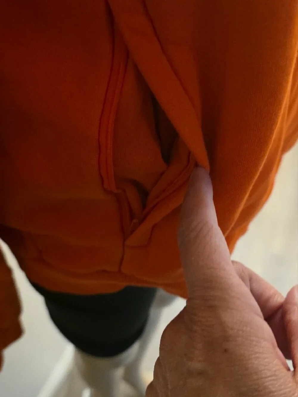 adidas Orange Crewneck Hoodie with White Shoulder Stripes - Picture 2 of 8